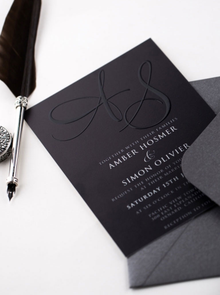 Monogram UV Printing Invitation